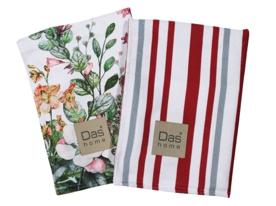 Ποτηρόπανα 0634 (Σετ 2τμχ) Multi Das Home 40x65cm Microfiber