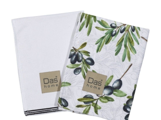Ποτηρόπανα 0635 (Σετ 2τμχ) Multi Das Home 40x65cm Microfiber