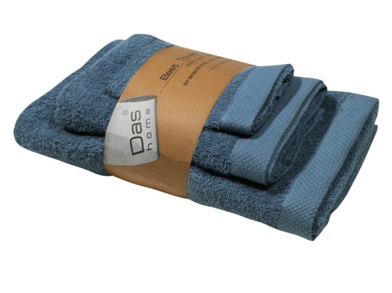 Πετσέτες Best 0659 (Σετ 3τμχ) Blue Das Home Σετ Πετσέτες 70x140cm 100% Βαμβάκι