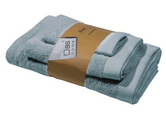 Πετσέτες Best 0660 (Σετ 3τμχ) Light Blue Das Home Σετ Πετσέτες 70x140cm 100% Βαμβάκι