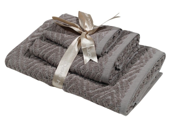 Πετσέτες Best 0665 (Σετ 3τμχ) Brown Das Home Σετ Πετσέτες 70x140cm 100% Βαμβάκι