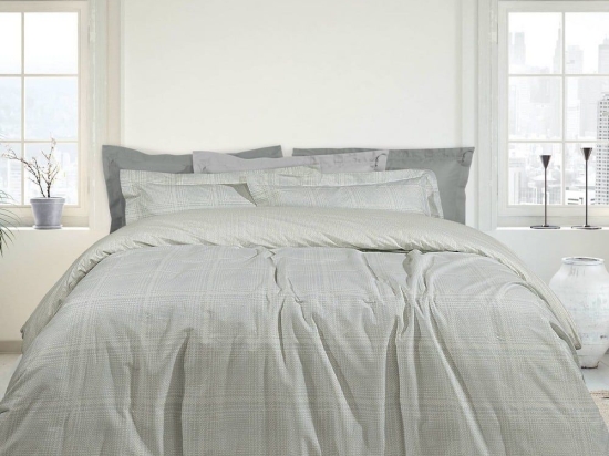 Σεντόνια Best 4843 (Σετ 3τμχ) Grey-Ecru Das Home Μονό 170x260cm 100% Βαμβάκι