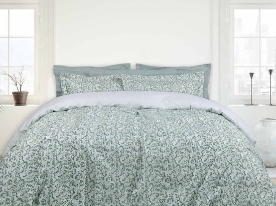 Σεντόνια Best 4845 (Σετ 3τμχ) Green-Grey Das Home Μονό 170x260cm 100% Βαμβάκι