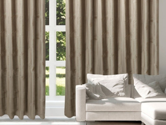 Κουρτίνα 2227 Με Τρουκς Beige Das Home 140X270cm Πολυέστερ