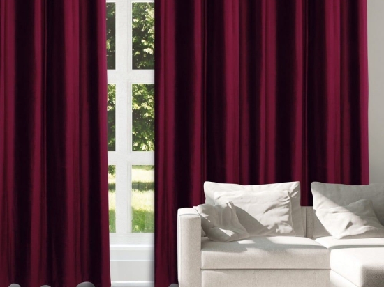 Κουρτίνα 2229 Με Τρουκς Bordo Das Home 140X270cm Πολυέστερ