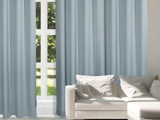 Κουρτίνα 2240 Με Τρουκς Light Blue Das Home 140X270cm Πολυέστερ