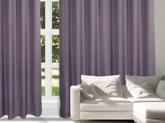 Κουρτίνα 2241 Με Τρουκς Purple Das Home 140X270cm Πολυέστερ