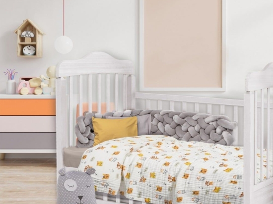 Κουβέρτα - Μουσελίνα Βρεφική 6622 White-Orange Das Home Αγκαλιάς 80x150cm 100% Βαμβάκι