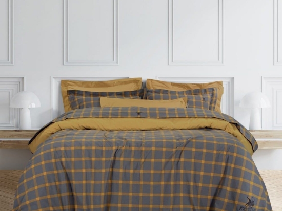 Σεντόνια 2147 (Σετ 4τμχ) Ocher Greenwich Polo Club Υπέρδιπλo 240x260cm 100% Βαμβάκι