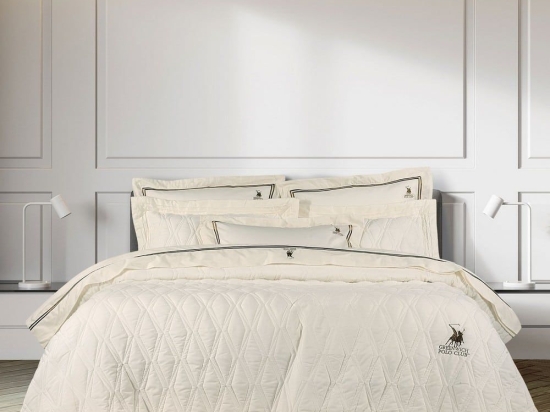 Κουβερλί 2159 (Σετ 3τμχ) Cream Greenwich Polo Club Υπέρδιπλo 220x240cm 100% Nanofiber