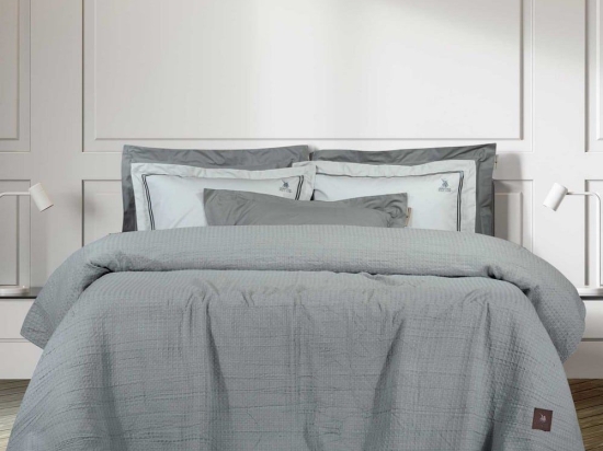 Κουβέρτα Πικέ 3403 Grey Greenwich Polo Club Υπέρδιπλo 230x250cm Βαμβάκι-Πολυέστερ