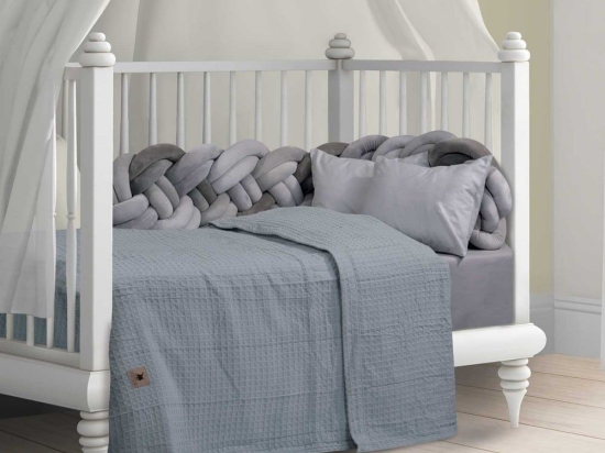 Κουβέρτα Βρεφική Πικέ 3403 Grey Greenwich Polo Club Κούνιας 110x150cm Βαμβάκι-Πολυέστερ