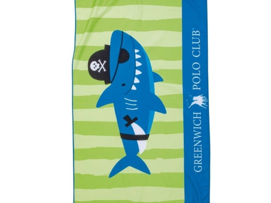 Πετσέτα Θαλάσσης Παιδική 3760 Green-Blue Greenwich Polo Club Θαλάσσης 70x140cm Microfiber