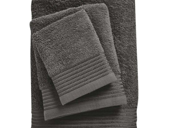 Πετσέτες Best 0695 (Σετ 3τμχ) Graphite Das Home Σετ Πετσέτες 100% Βαμβάκι