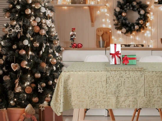 Τραπεζομάντηλο Christmas 0715 Beige-Gold Das Home 140X220