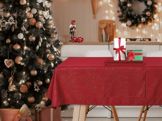 Τραπεζομάντηλο Christmas 0716 Red-Gold Das Home 140X180