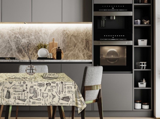 Τραπεζομάντηλο 0721 Creame-Black Das Home 140X220 Βαμβάκι-Πολυέστερ