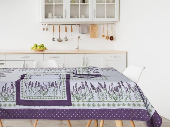 Runner 0722 White-Purple-Green Das Home 45Χ140 Βαμβάκι-Πολυέστερ