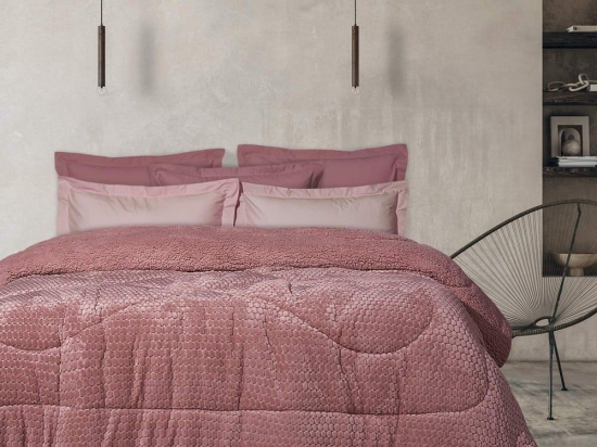 Κουβερτοπάπλωμα 1166 Sherpa Nude Das Home Υπέρδιπλο 220x240cm Πολυέστερ