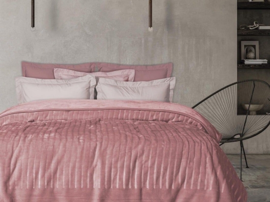 Κουβέρτα 1352 Velour Pink Das Home Υπέρδιπλo 220x240cm Acrylic