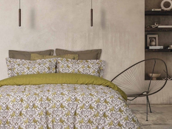 Σεντόνια 5412 Casual Με Λάστιχο (Σετ 4τμχ) Olive Das Home Υπέρδιπλο 170x235cm Βαμβάκι-Πολυέστερ