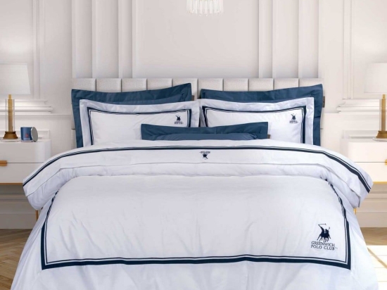 Σεντόνια 2174 (Σετ 4τμχ) White Greenwich Polo Club Υπέρδιπλo 100% Βαμβάκι