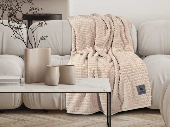 Κουβέρτα Καναπέ 3448 Fleece Ivory Greenwich Polo Club 130X170 130x170cm Πολυέστερ