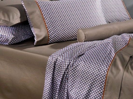 Μαξιλαροθήκες ΣΧ.703 Σετ 2τμχ Brown-White Down Town 52X75 100% Βαμβακοσατέν