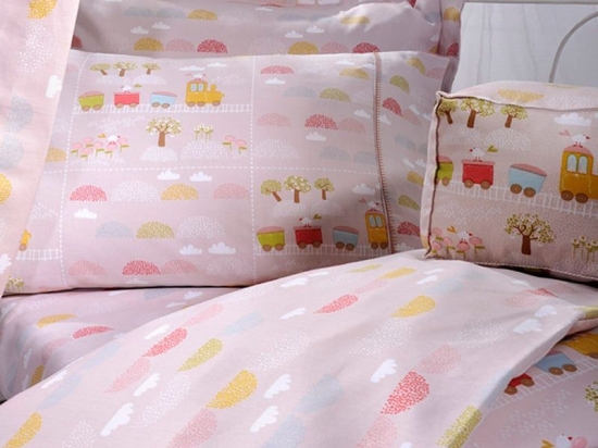 Πάντα Βρεφική ΣΧ.123 Pink-Multi Down Town 60x67x60+40cm 100% Βαμβακοσατέν