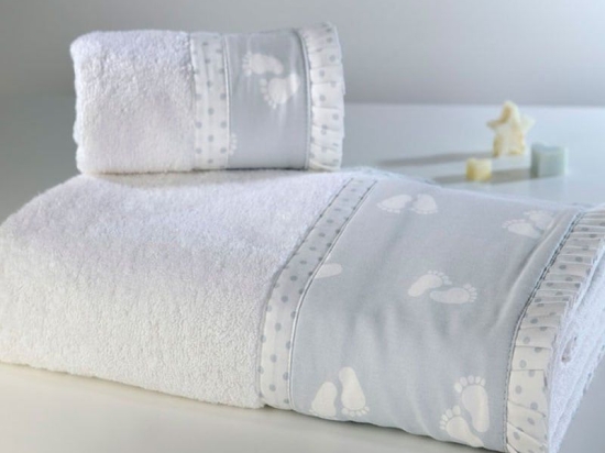 Πετσέτα Παιδική ΣΧ.689 White-Grey Down Town Προσώπου 50x90cm 100% Βαμβάκι