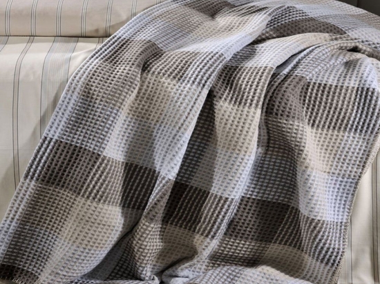 Κουβέρτα Waffle Grey Down Town Υπέρδιπλο 235x250cm Βαμβάκι-Πολυέστερ