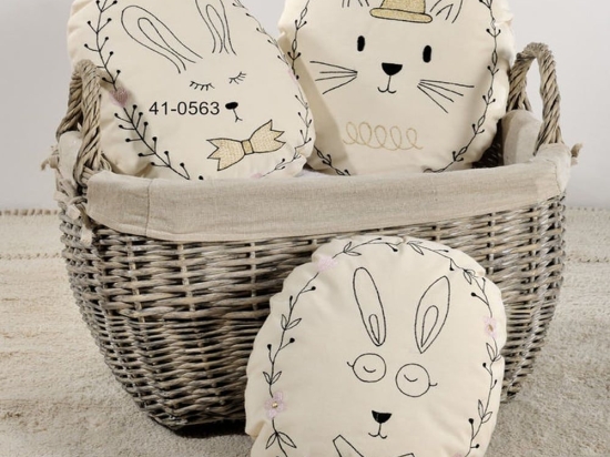 Μαξιλάρι Παιδικό Διακοσμητικό (Με Γέμιση) Rabbit 41-0563 Beige Down Town Βαμβάκι-Πολυέστερ