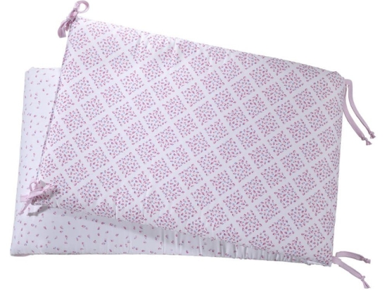 Πάντα Κούνιας Με Πιετάκι 770 White-Pink Down Town 60x67x60+40cm 100% Βαμβακοσατέν