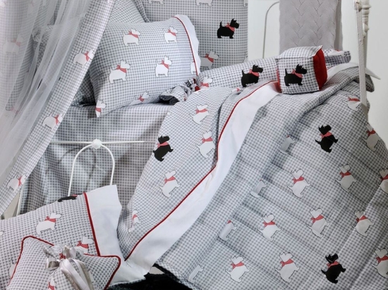 Πάπλωμα Βρεφικό 767 White-Grey Down Town 95x145cm 100% Βαμβακοσατέν