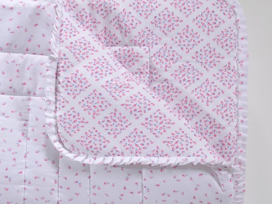 Πάπλωμα Βρεφικό 770 White-Pink Down Town 95x145cm 100% Βαμβακοσατέν