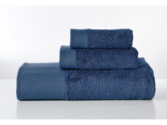 Πετσέτες Rosa (Σετ 3τμχ) Navy Blue Down Town Σετ Πετσέτες 100x150cm Bamboo, Βαμβάκι