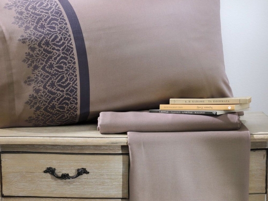Μαξιλαροθήκες 799 Gabriel (Σετ 2τμχ) Με Φάσα Taupe Down Town 52X75 100% Βαμβακοσατέν