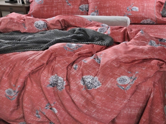 Κουβερλί 792 Ortance (Σετ 3τμχ) Coral Down Town Υπέρδιπλο 235x250cm 100% Βαμβακοσατέν