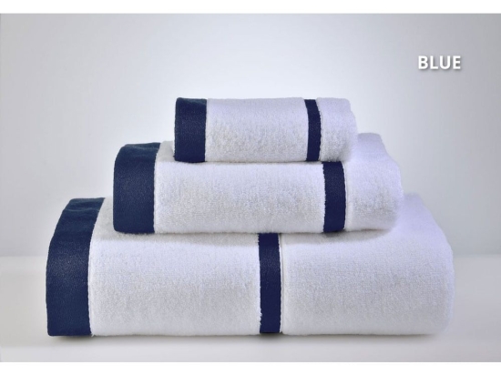 Πετσέτες Lydia (3τμχ) White-Blue Down Town Σετ Πετσέτες 90x150cm 100% Βαμβάκι