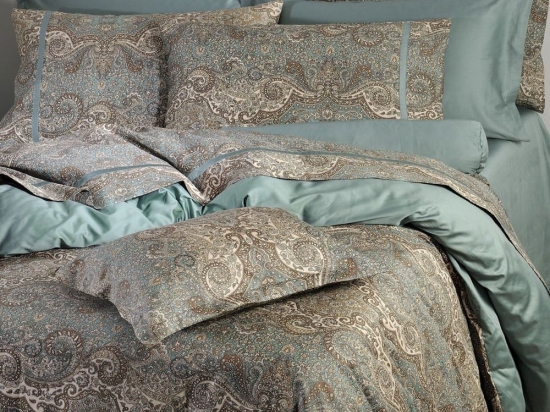 Σεντόνια 833 Bombay (Σετ 4τμχ) Petrol Down Town Υπέρδιπλo 245x270cm 100% Βαμβακοσατέν