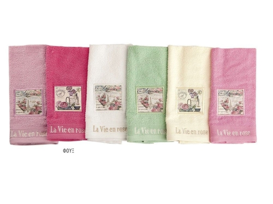 Πετσέτες Σετ 3τμχ Vintage 02 Fuchsia DimCol Σετ Πετσέτες 100% Βαμβάκι