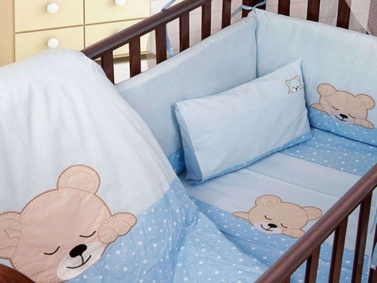 Κουνουπιέρα Βρεφική Sleeping Bears Cub 13 Σιέλ DimCol 160x490cm 100% Βαμβάκι