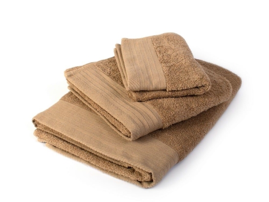 Πετσέτες Σετ 3τμχ Πενιέ Beige DimCol Σετ Πετσέτες 100% Βαμβάκι
