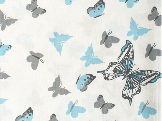 Σεντόνια Παιδικά Σετ 2τμχ Butterfly 56 Sky blue DimCol Μονό 160x240cm 100% Βαμβάκι