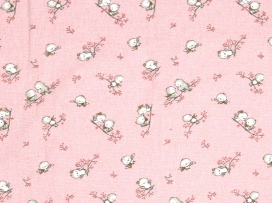 Πάνα Βρεφική Φανελένια Birds 15 Pink DimCol 80x80cm 100% Βαμβακερή Φανέλα