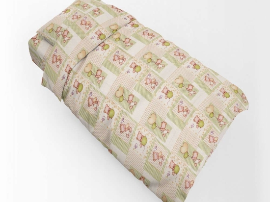 Πάπλωμα Βρεφικό Εμπριμέ Baloon 76 Beige DimCol 120x160cm 100% Βαμβακερή Φανέλα