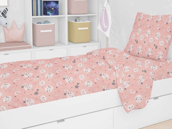Σεντόνι Βρεφικό Με Λάστιχο Smile 82 Coral DimCol Λίκνου 70x140cm 100% Βαμβάκι