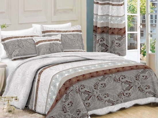 Κουβερλί Σετ 2τμχ Grey-Brown 328 Dim Μονό 160x220cm 100% Βαμβακερό Περκάλι