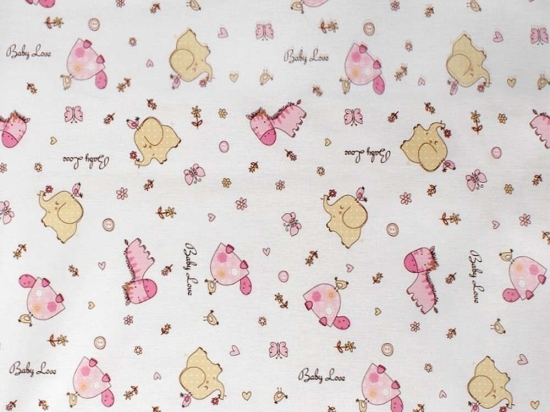 Πάνα Βρεφική Χασέ Elephant 172 Pink DimCol 80x80cm 100% Βαμβάκι