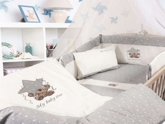 Πάπλωμα Βρεφικό Αστέρι 124 White/Grey DimCol 100x140cm 100% Βαμβάκι